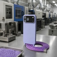 Coque de téléphone en silicone mat avec cordon intégré pour iPhone 17 Series, antichoc et anti-traces de doigts