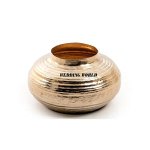 Florero de Metal niquelado, mesa decorativa hecha a mano, soporte de flores de diseñador, forma redonda, venta al por mayor, maceta de Metal - Product Image 2