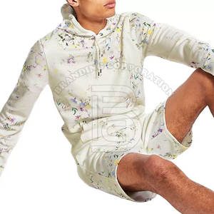 Survêtement d'été unisexe 2 pièces personnalisé Ensemble short à capuche pour homme avec joggers à cordon et survêtements courts - Product Image 2