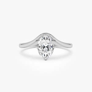 Designer Oval Cut Lab Grown Diamond Setting Engagement Ring 1.00 Ctw E-F Color VS Clarity 14K Gold IGI Certified For Women - Product Image 2