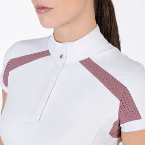 Camisas de Polo Ecuestres de Manga Corta con Nuevo Diseño 2026, Capas Base Elásticas, Camisas de Montar a Caballo para Mujer, Camisas de Exhibición para Niñas - Product Image 5
