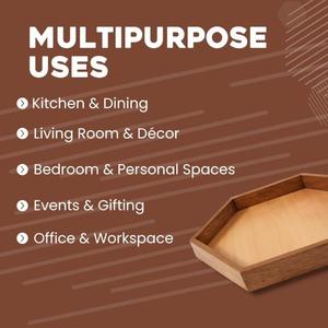 Bandeja de Madera Artesanal con Color y Logotipo Personalizados, Diseño Moderno, Hecha en India para Uso en el Hogar, Restaurantes y Hoteles - Product Image 3