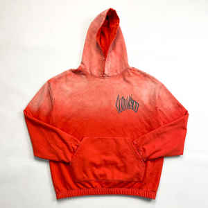 Sudadera con capucha lavada al sol recortada personalizada de los fabricantes Sudadera con capucha pulóver gráfico rojo de gran tamaño Sudadera con capucha lavada con ácido vintage desgastada para hombres - Product Image 5