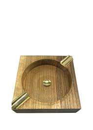 Cenicero de madera de diseñador de lujo moderno de primera calidad hecho a mano con incrustaciones de latón regalo de negocios de alta calidad grabado Natural personalizado - Product Image 3