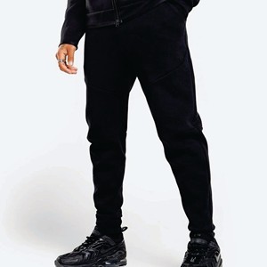 OEM Design 69% Coton 31% Polyester Noir Hommes Tech Polaire Survêtement Full Zip Hoodie Joggers Sweatpants Sweatsuit - Product Image 6