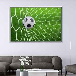 Elegant Soccer Canvas Print: Boy Room Art, Modern Football Decor,1P:<b>White</b> <b>Framed</b> - Product Image 1