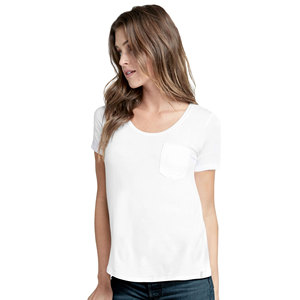 180gsm venta al por mayor por encargo de alta calidad 100% algodón logotipo personalizado impreso en blanco cuello redondo mujeres camisetas - Product Image 2