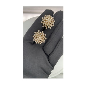 ต่างหูเพชรธรรมชาติขนาดเล็กที่ขายดีที่สุดกับต่างหูเพชรทองแท้14 KT 18 KT สำหรับผู้หญิงของขวัญเครื่องประดับแฟชั่น - Product Image 1