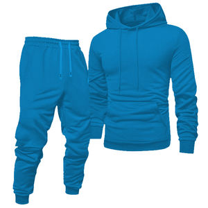 Ensemble de jogging à capuche en polaire pour homme de couleur unie avec écran DTF DTG et impression numérique par sublimation - Product Image 1