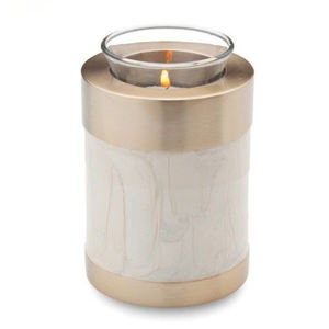 Vela pequeña de latón, Perla madre sencilla, 18 cu en urna de cremación, superventas - Product Image 2