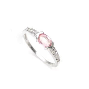 Anillos de Compromiso Minimalistas de Cuarzo Rosa Natural con Engaste de Plata de Ley 925, Corte Ovalado de 6x8mm, Anillos de Boda Clásicos con Piedras Preciosas para Mujer - Product Image 1