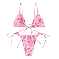 Nouveauté : Ensemble bikini brésilien 2 pièces pour femme, imprimé animal, séchage rapide, col en V profond, maillot de bain en coton, vêtements de plage en solde