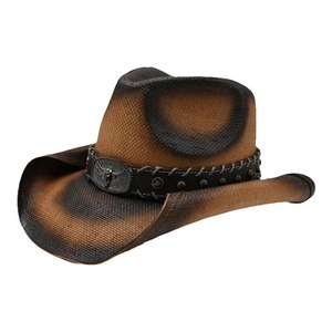 Retro Cabeza de Vaca cinturón de cuero de ala ancha al aire libre playa vaquero vaquera sombrero de Sol occidental para Mujeres Hombres Casual pintado paja dura - Product Image 5