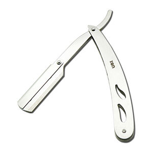 Navaja de Barbero Recta UBI de 12 cm, Profesional, de un Solo Filo, para Hombre, Plateada, de Acero con Alto Contenido de Carbono, Cuchilla Reemplazable - Product Image 1