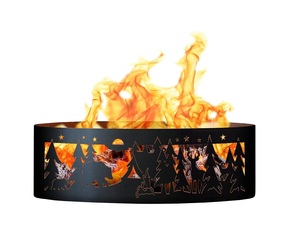 Anillo de fuego de invierno con forma de oso y ciervo de 30 pulgadas resistente de gran calidad para decoración y mejora al aire libre - Product Image 1