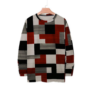 Confortable hommes T-Shirt à manches longues respirant de haute qualité nouveau Design toile Polyester/coton coupe ample OEM Service en gros - Product Image 1