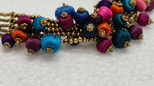 Collar de Cadena de Aleación de Cobre Cubierto con Hilo Vibrante, Joyería de Cuentas Estilo Boho Chic, Hecho a Mano Multicolor, 16 Pulgadas, de Lujo - Product Image 3