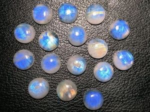 Cabochons ronds en pierre de lune arc-en-ciel de qualité AAA 12mm, bleu naturel, lot de 8 pierres précieuses en vrac - Product Image 5