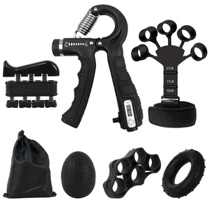 Kit d'entraînement réglable en caoutchouc pour exercices pratiques : Balle de doigt et renforceur de force de préhension - Product Image 1