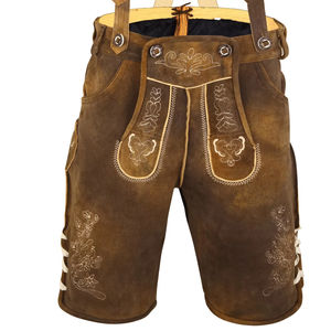 Hombres de alta calidad Kurz Lederhose bávaro prendas Trachten Real cuero XL tamaño con mangas cortas para 2025 Oktobarfest temporada - Product Image 1