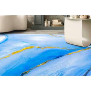 Alfombra Decorativa Abstracta Dorada Brillante para Sala de Estar, Alfombra Delgada No Tejida - Product Image 2