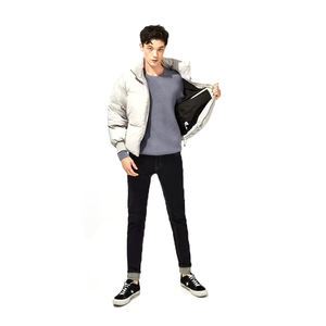 Chaquetas acolchadas de invierno para hombre de High Street, lona a prueba de viento de alta calidad, logotipo personalizable frontal, burbuja con cuello levantado - Product Image 3