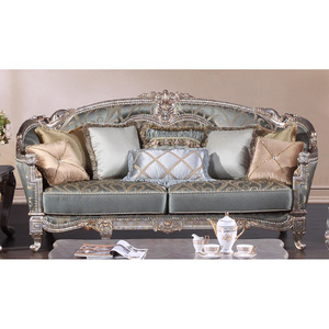 Canapé 2 places en bois de palissandre massif, cadre sculpté à la main, rembourrage, design traditionnel pour usage intérieur - Product Image 4