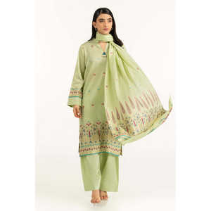 Traje Casual de 3 Piezas para Mujer, Color Verde Claro, Tejido Jacquard Teñido, para Verano - Product Image 1