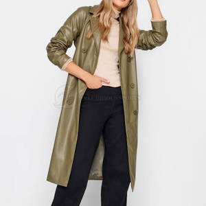 Manteau long en cuir d'agneau respirant pour femmes, 100% cuir véritable - Product Image 3