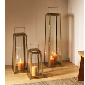 Candelabro Moderno de Metal Dorado, Faroles Geométricos Decorativos Altos para Interiores, Exteriores, Hogar, Jardín, Decoración de Bodas, Mejor Calidad - Product Image 3