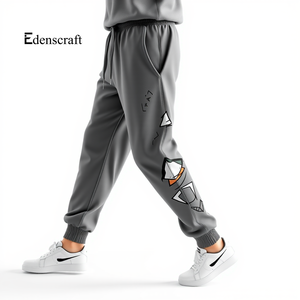 Pantalones de chándal de cintura media cómodos para hombre, pantalones de Jogger ligeros para correr informal, ropa de calle esencial con diseño impreso - Product Image 1