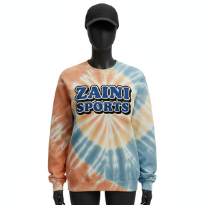 Sweat-shirt pour femme 330GSM, coton doux, style tie-dye, logo surélevé personnalisé, décontracté, confortable, respirant - Product Image 1