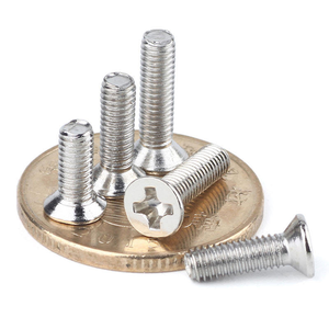 Nickel Plated Carbon Steel DIN965 KM Small <b>Screw</b> Phillips Flat Countersunk Head Machine <b>Screw</b> M2 M3 M4 <b>M5</b> M6 M7 M9 - Product Image 1