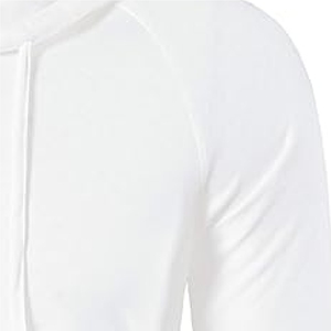 Sweat-shirt à capuche blanc uni, style streetwear minimaliste, avec cordons de serrage ajustables - Product Image 5