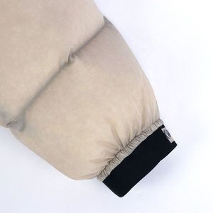 Chaqueta con capucha de burbujas de invierno Unisex, cuello levantado Beige, Mangas desmontables, cremallera frontal, hombros caídos, impermeable a prueba de viento - Product Image 6