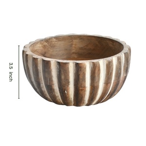Ustensiles de cuisine bol de service imprimé finition naturelle bol en bois traiteur servir salade pâtes et soupe bol de service - Product Image 6