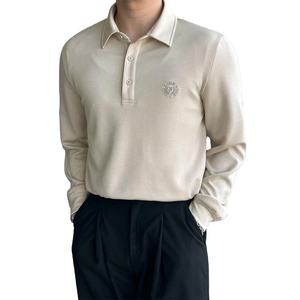 เสื้อโปโลแขนยาวพิมพ์ลายแอปริคอทสำหรับผู้ชาย ฤดูร้อน - Product Image 1