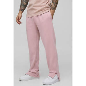 Pantalons et pantalons droits et larges personnalisés pour hommes Pantalons de survêtement à coupe ample Pantalons de survêtement baggy délavés pour hommes - Product Image 4