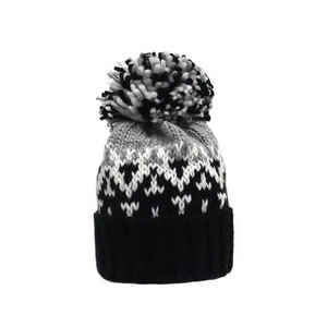 Bonnet d'hiver avec logo personnalisé de haute qualité pour adultes Bonnet coloré en jacquard mohair Vente en gros pas cher - Product Image 1