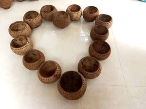 ชุดชามช้อนทำจากกะลามะพร้าวธรรมชาติออร์แกนิค สำหรับสมูทตี้ สลัด พร้อมฝาปิด ตกแต่งบ้านในเทศกาลคริสต์มาส งานตัดแบบไดคัท พิมพ์ลาย ใช้เป็นเชิงเทียน - Product Image 5