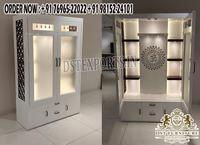 Mandir en bois de teck pour salle de prière avec cloches, fait main, taille personnalisée, design moderne, avantage professionnel, aspect marbre de luxe, Pooja UK