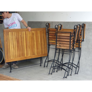CBCF287 Contemporary Outdoor <b>Foldable</b> <b>Table</b> and Chairs Combo Set 120x75cm Durable Modern <b>Garden</b> Furniture - Product Image 6