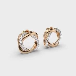 Boucles d'oreilles plaquées or diamant en argent sterling 925 boucles d'oreilles élégantes simples pour femmes à un prix abordable. - Product Image 3