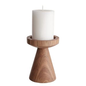 Porte-bougie en bois texturé rustique, conçu pour les maisons rustiques avec une finition naturelle qui rehausse l'éclat de la lumière douillette - Product Image 6