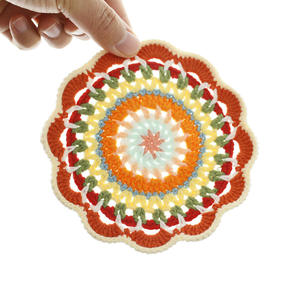 Posavasos y Alfombrillas de Ganchillo de Lana Estilo Bohemio, Tejidos a Mano, Decoración Artística Colorida, Accesorios para el Hogar, Productos Terminados - Product Image 5