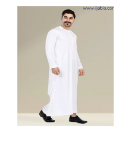 Iijabia blanc omanais hommes Thobe Jubba vente en gros arabe saoudien hommes Thobes Jubbah fabricant 2025 vêtements islamiques de haute qualité - Product Image 2