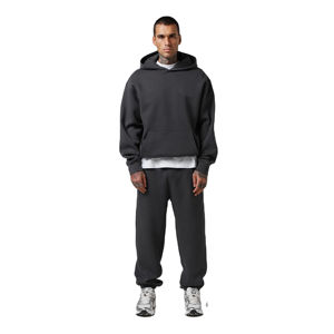 Ensemble de survêtement décontracté en coton 100% respirant, poids lourd, uni, avec logo personnalisé, sweat-shirt à capuche, pantalon de jogging, imprimé numérique, tenue évasée - Product Image 1