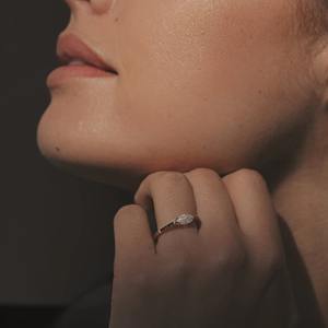 Anillo de compromiso de oro de 10k con diamante cultivado en laboratorio de corte marquesa, duradero, para novia, joyería de lujo para boda, proveedor OEM ODM, venta al por mayor de fábrica - Product Image 5