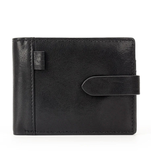 <b>Men's</b> Genuine Leather Slim <b>Wallet</b> With Striped Lining Fold Closure Card Holder Short Length Minimalist Design - Product Image 4