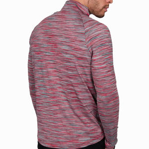 เสื้อยืดแขนยาวผู้ชายผ้าฟลีซโพลีเอสเตอร์ 100% ระบายอากาศได้ดี แห้งเร็ว ซิปครึ่งตัว สำหรับฤดูหนาว พร้อมโลโก้แบบกำหนดเอง - Product Image 2